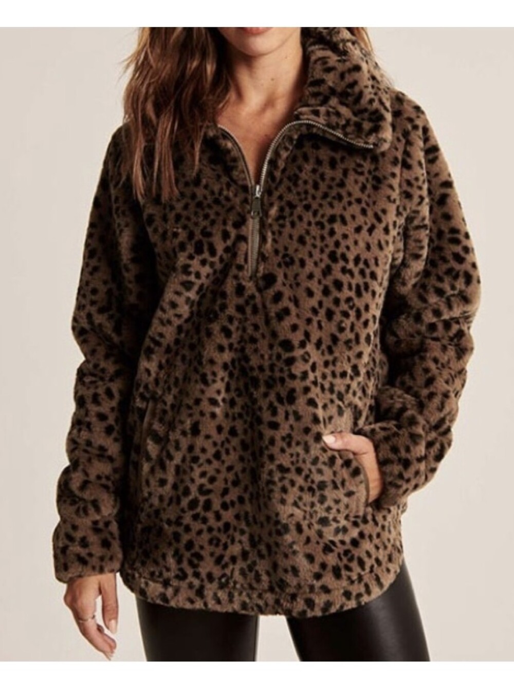 Abercrombie Faux Fur Cozy Quarter Zip Thick Size Xxs